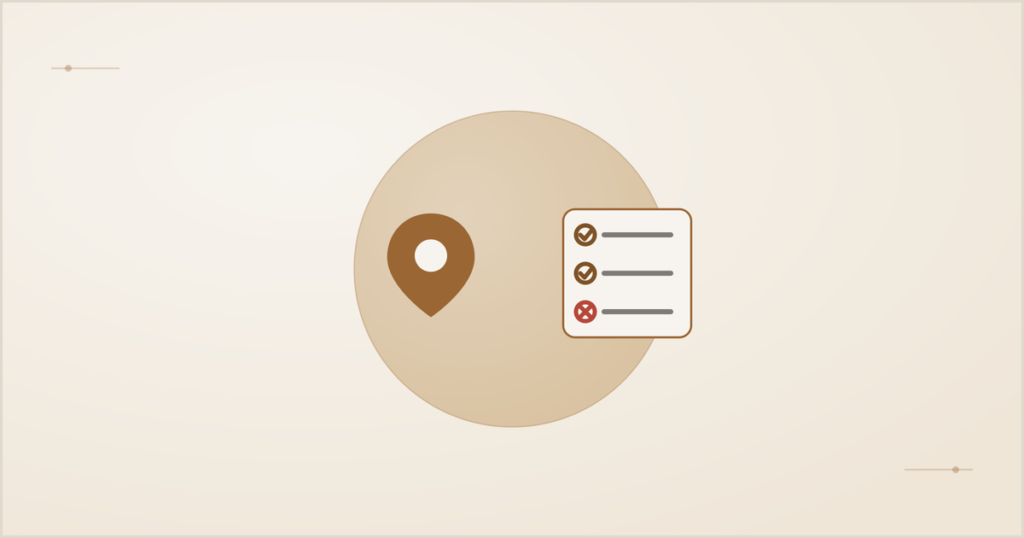Illustration of a Google Business Profile checklist with some items complete and some flagged, representing common profile mistakes