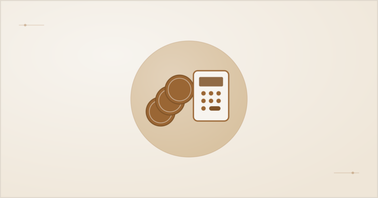 Stacked coins next to a calculator, representing calculating Google Ads cost for a locksmith business